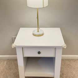 White 1-Drawer Nightstand