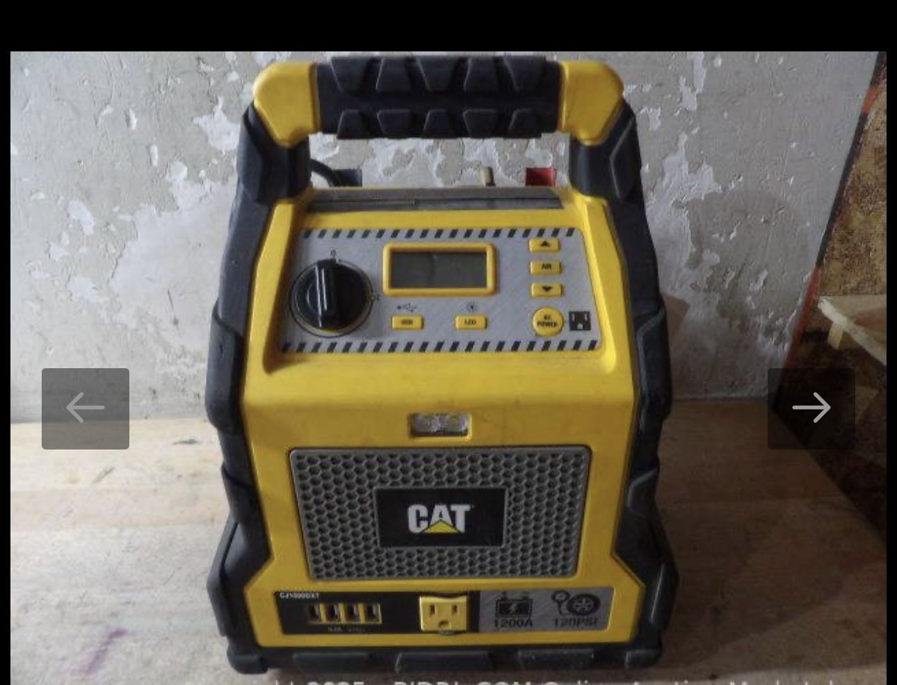 Cat Power Station with 1,200-Peak-Amp Jump Starter, Tire Compressor, and Power Inverter, CJ1000DXT