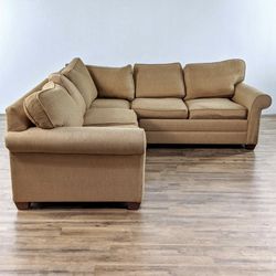 Beige Custom Microfiber 112" by 98" 2pc Sectional Sofa from Macy's