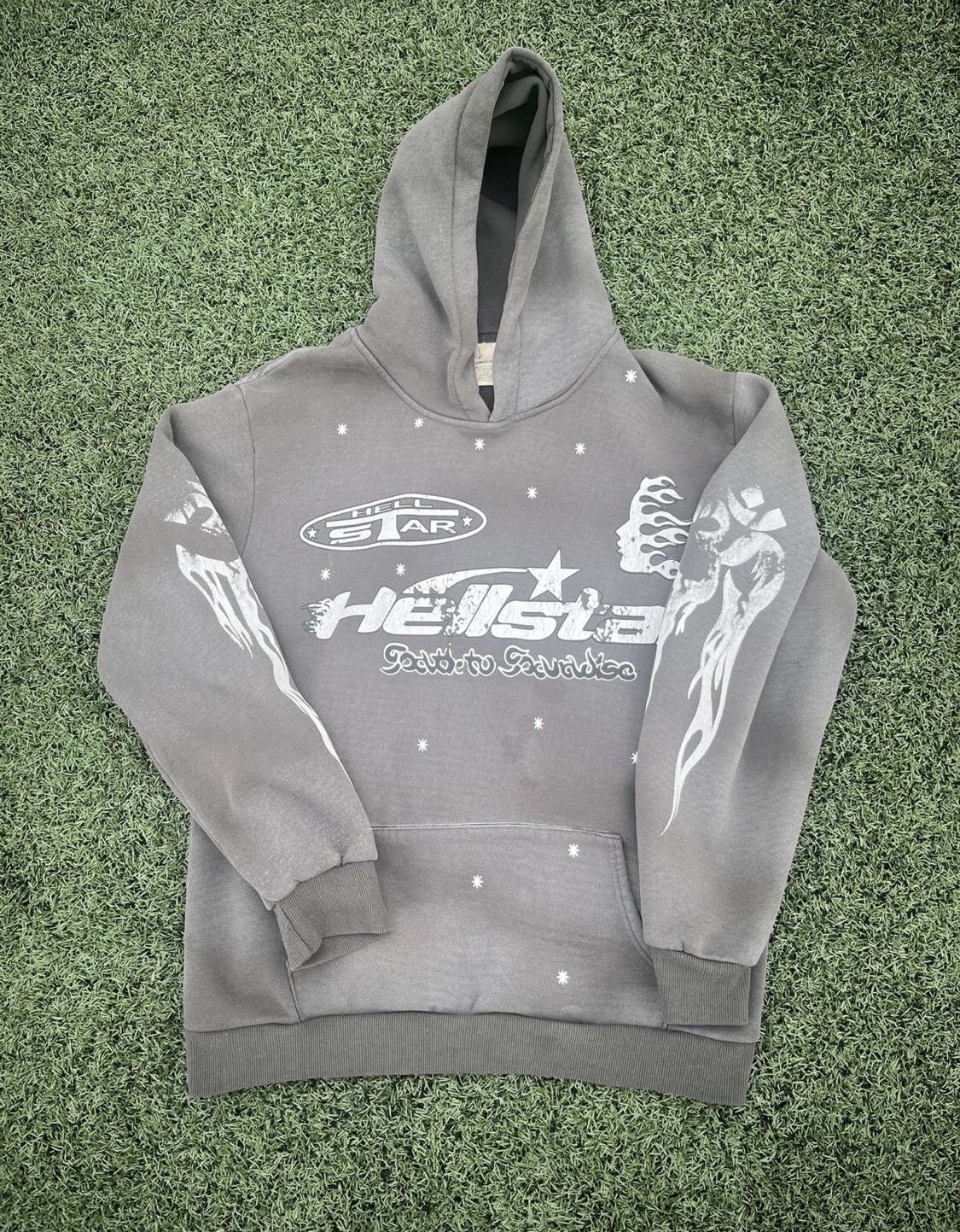 ‘Gray’ Men’s Hellstar Racer Y2k Sweatshirt Hoodie Luxury Fashion Trapstar Top