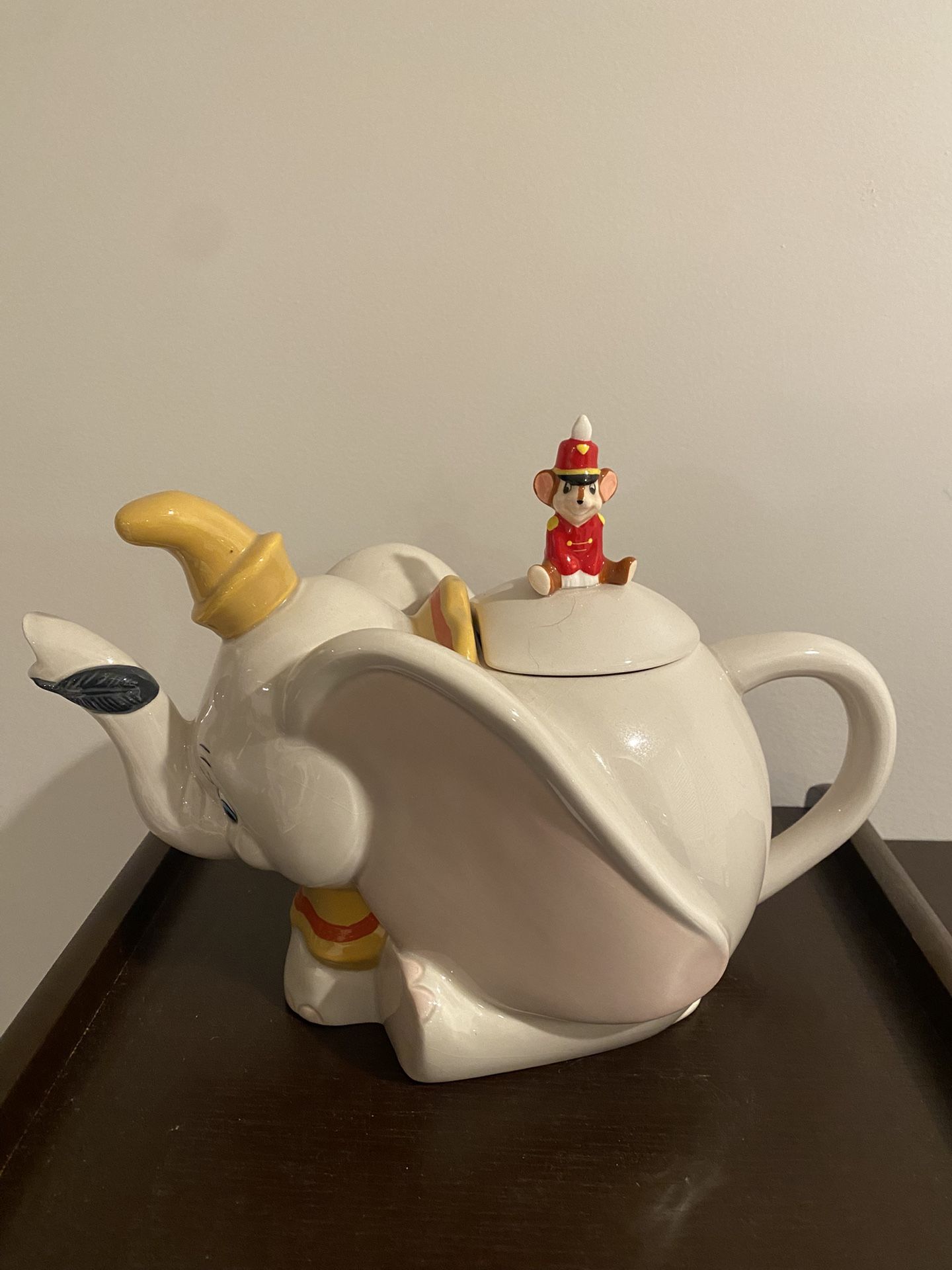 Vintage Dumbo and Timothy the Mouse Teapot Disney Circus Flying Elephant Ceramic