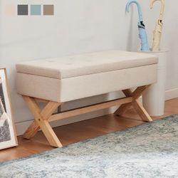 36-inch Entryway Bench with Storage, Dinning Bench Seat with X- Shaped Legs for Kitchen, Upholstered