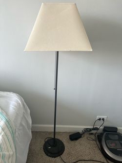 Black Metal Floor Lamp with white Shade