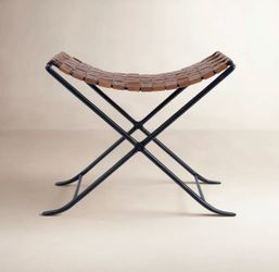 Leather & Metal Stool
