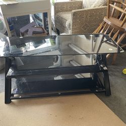 Moving Sale! Glass Top Coffee Table / TV Stand - 44” x 17” x 20”