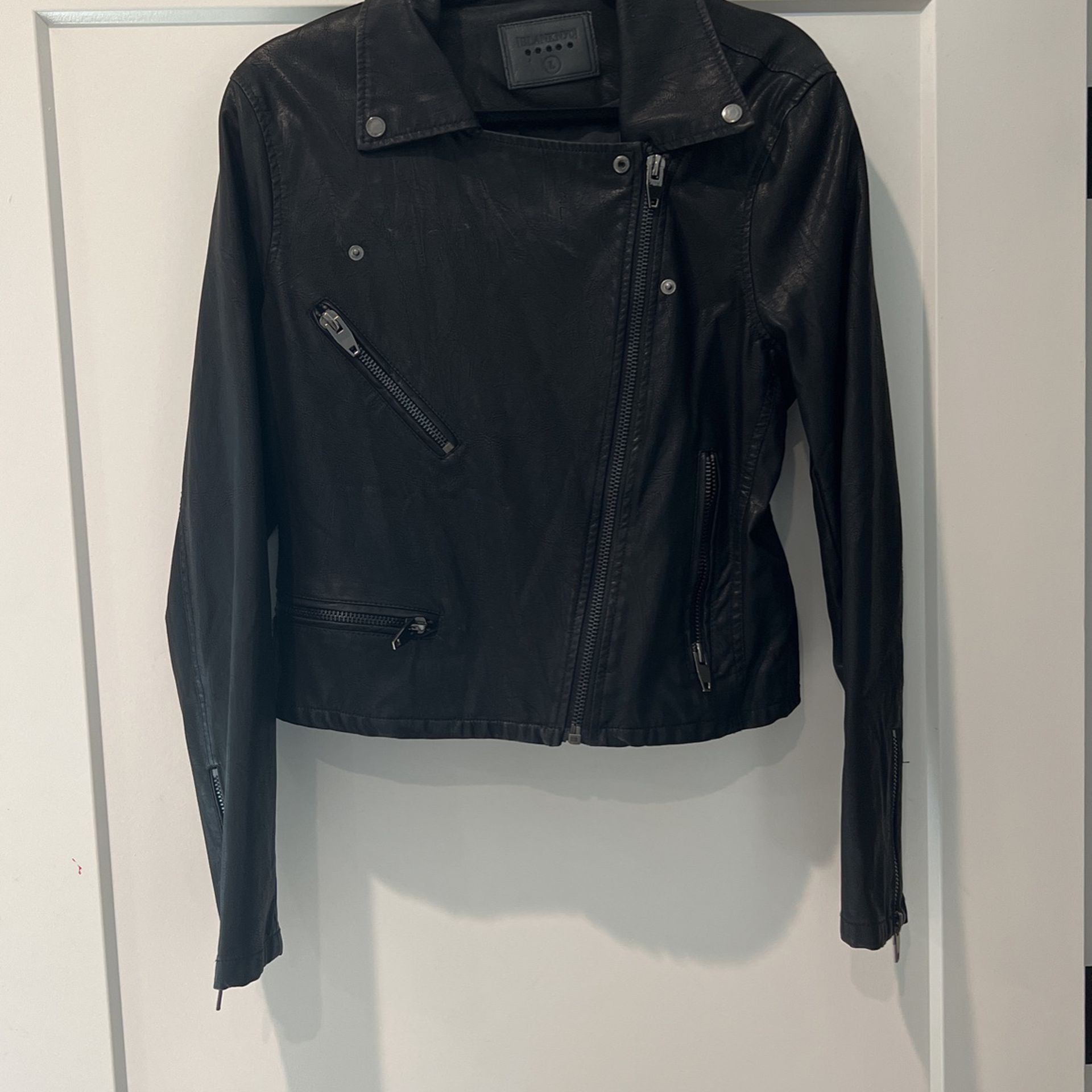 Faux Leather Moto Jacket Size Large