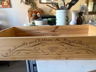 Vintage Wood Wine Crate de Ladoucette Château du Nozet Pouilly Wooden Wine Crate