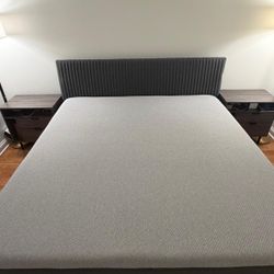 King Upholstered Bed Frame- Like New! 