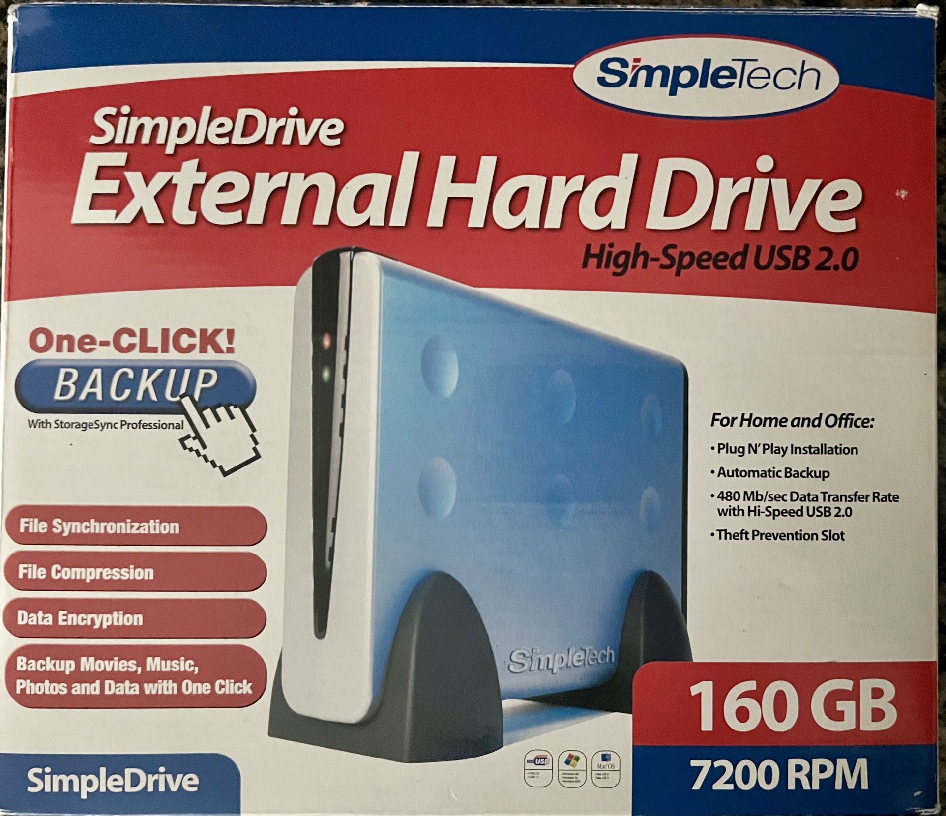 SimpleTech External Hard Drive 160 GB