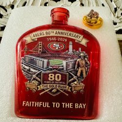 49ers 80th Anniversary The Gold Rush Whiskey Bottle