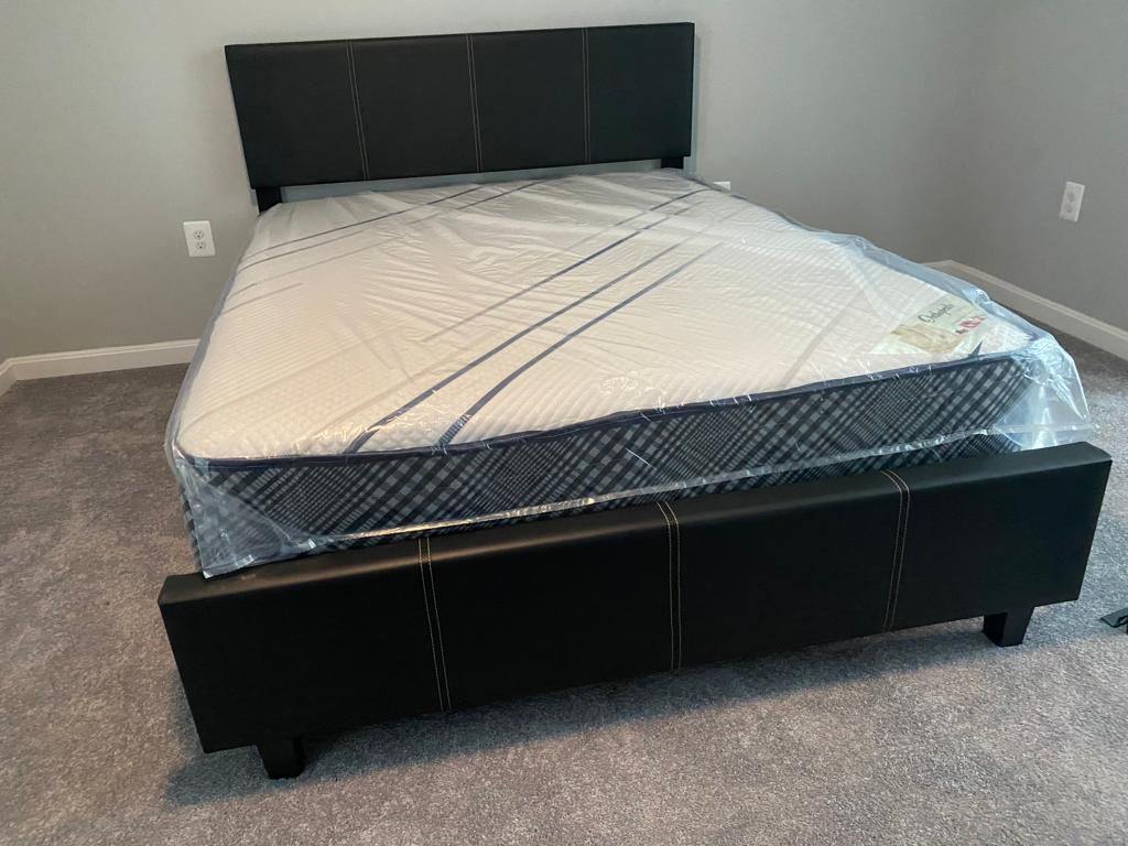 Queen Mattress With Headboard & Footboard And Free Box Spring - Same Day Delivery 