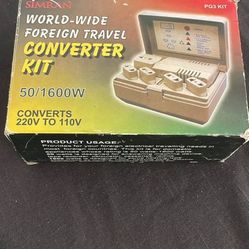 Simran PG3 KIT World - Wide Foreign Travel Converter Kit 50/1600W Converts 220V to 110V 