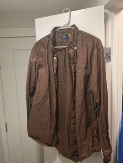 L Ralph Lauren Brown Button Down Shirt