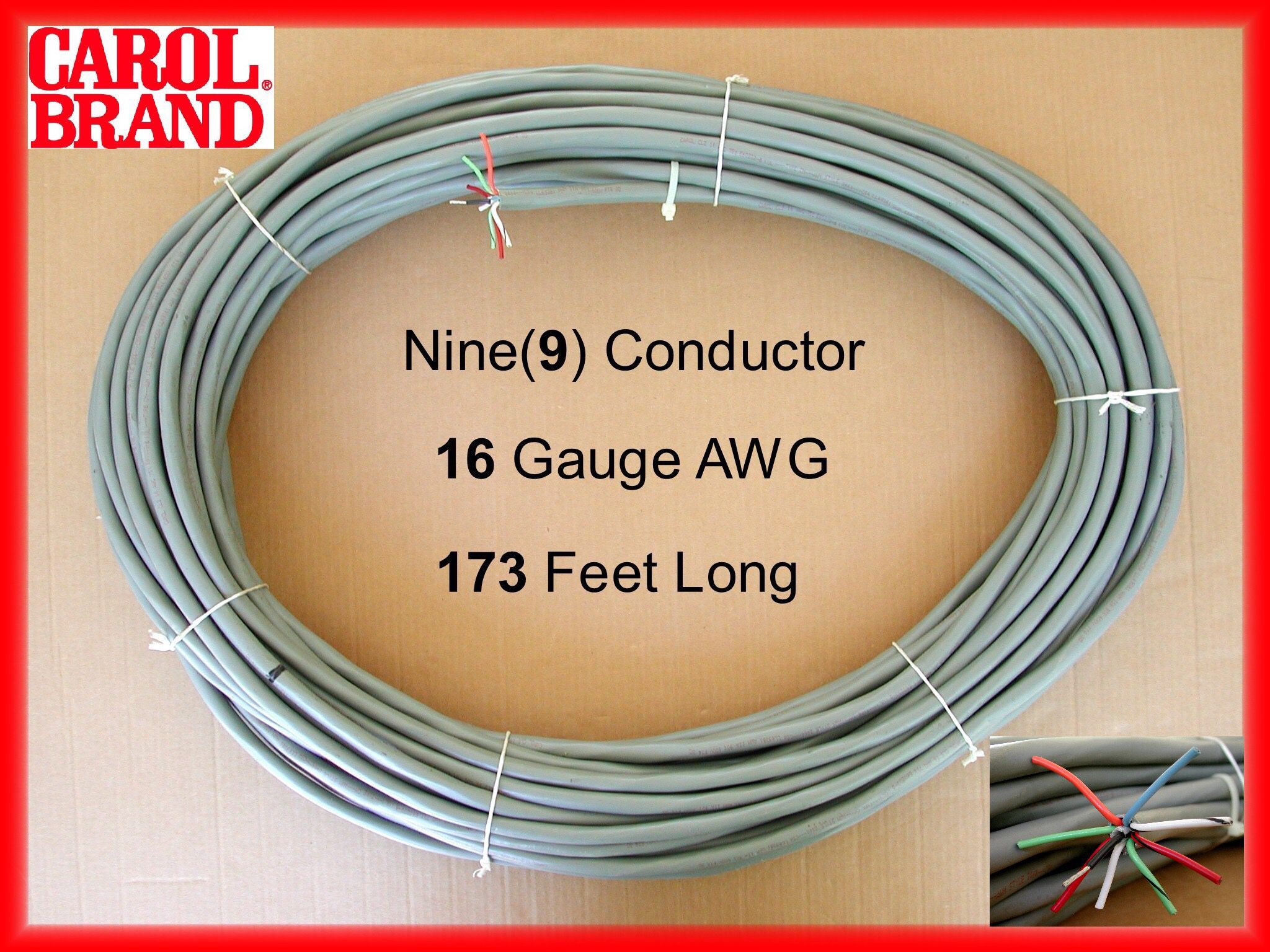 16 AWG Cable Wire 9 Conductor Stranded Tinned Copper 173ft