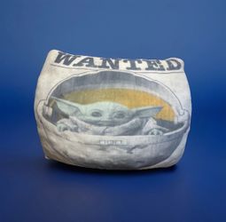 Disney Star Wars Mandalorian Wanted Baby Yoda The Child 12”Squishy Pillow..(#20)