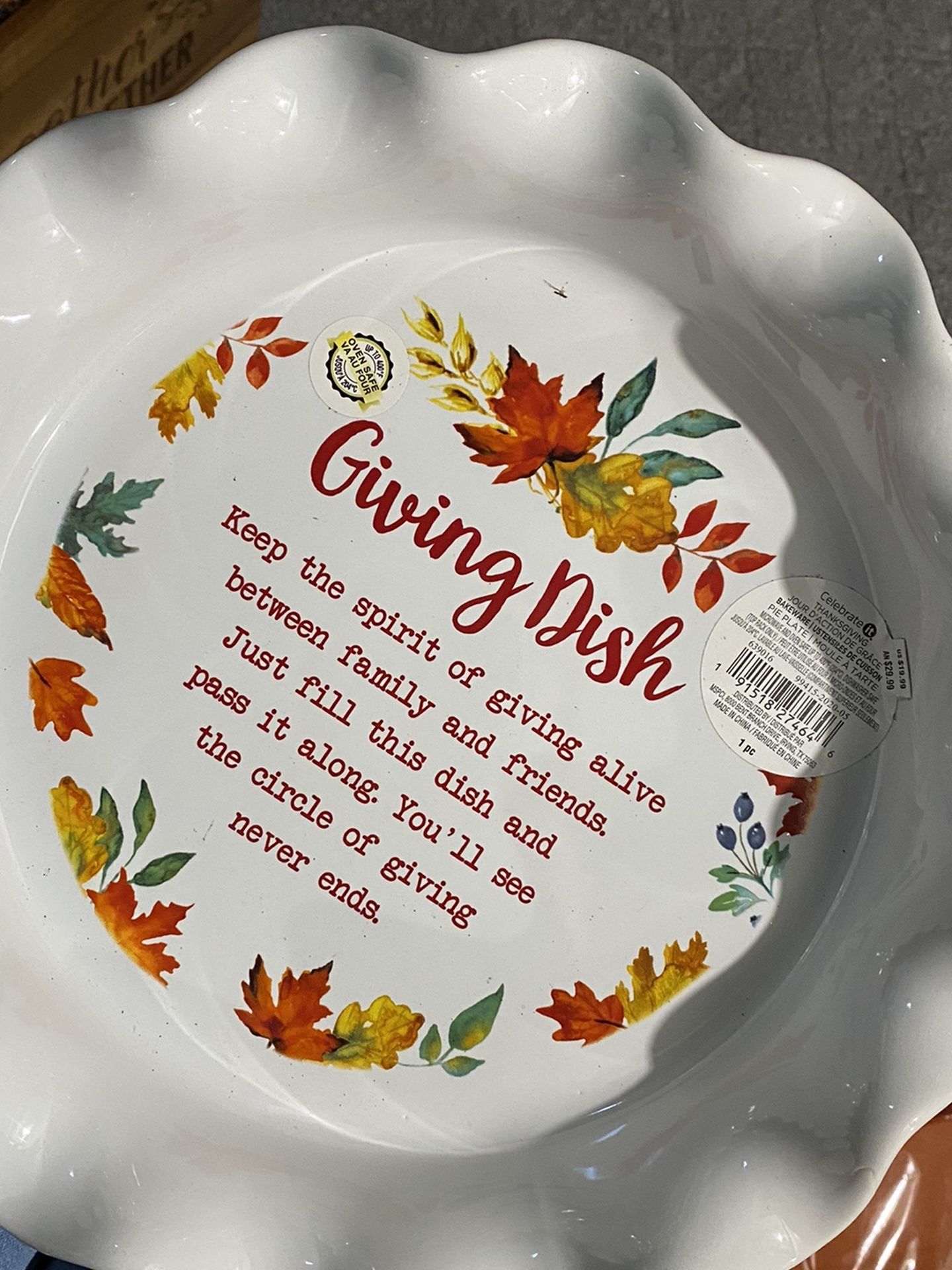 Thanksgiving giving Dish