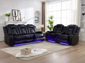 2 piece Love Seat Sofa LED