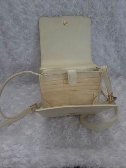 Vintage Exclusively Lord & Taylor Cream Crossbody Purse / Organizer Bag