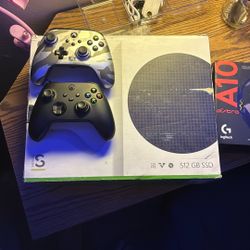 Xbox Gaming Set Up With Monitor And 2 Head Sets 