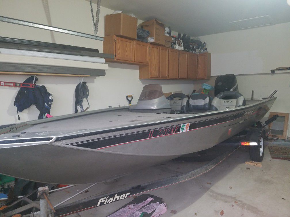 2007 Fisher ProHawk 180 boat with trailer 115 HP