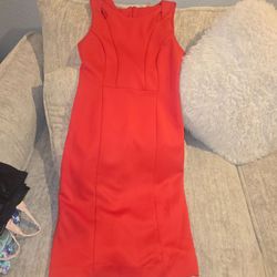 Tahari ASL Coral Red Cutout Sleeveless Sheath Dress - Size 12