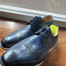 Garmorit Handmade Men’s Dress Shoes – Navy Blue – Size 12 (EU 46) – NEW 