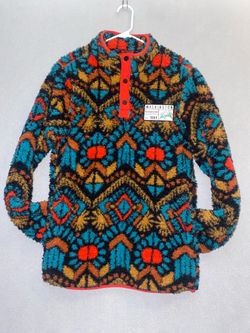 Home Free Washington 1/4 Snap Sherpa Southwestern Aztec Pullover Sweater Small