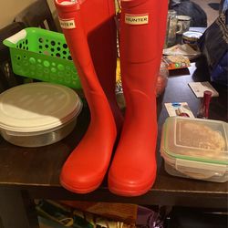 Hunter Rain Boots Womens Size 8 Red 