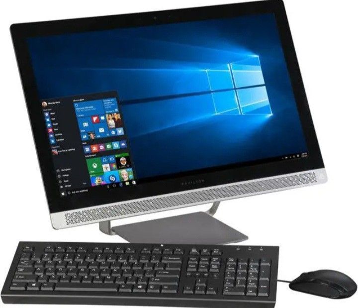 24 Inch HP Elite All In One PC Intel 3.2 GHz 8 GB RAM 1000 GB HD 1080P LCD DVDRW Webcam Wi-Fi & Bluetooth Wireless Windows 11 Professional 