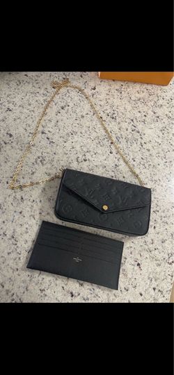 Louis Vuitton Black Leather Pochette Félicie with  Box
