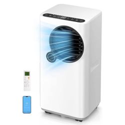 Portable Air Conditioner 8000 BTU with WiFi App Control, 6-in-1 Cooling Unit, Sleep Mode, 24H Timer, Child Lock, Suitable for Rooms up to 750 Sq. Ft.