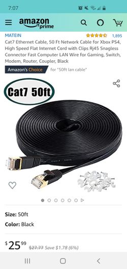 cat 7 ethernet cable 50ft