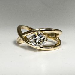 Ladies .80ct Diamond Solitaire 14k Yellow Gold Ring Size 7 11053211