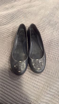 Tory Burch dark navy leather flats size 8