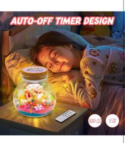 Unicorn Terrarium Crafts Kit for Girls - Make Your OWN Unicorn Night Light with 16 Modes LED Remote Control Birthday Gifts Creativity DIY Toys for Age