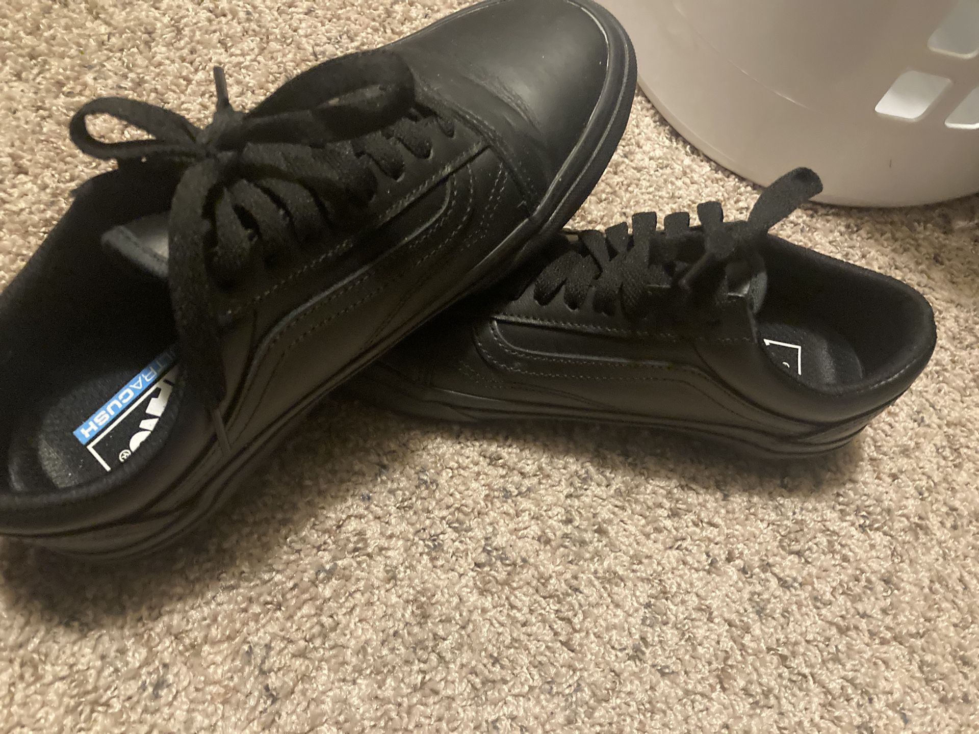 Black Leather Vans