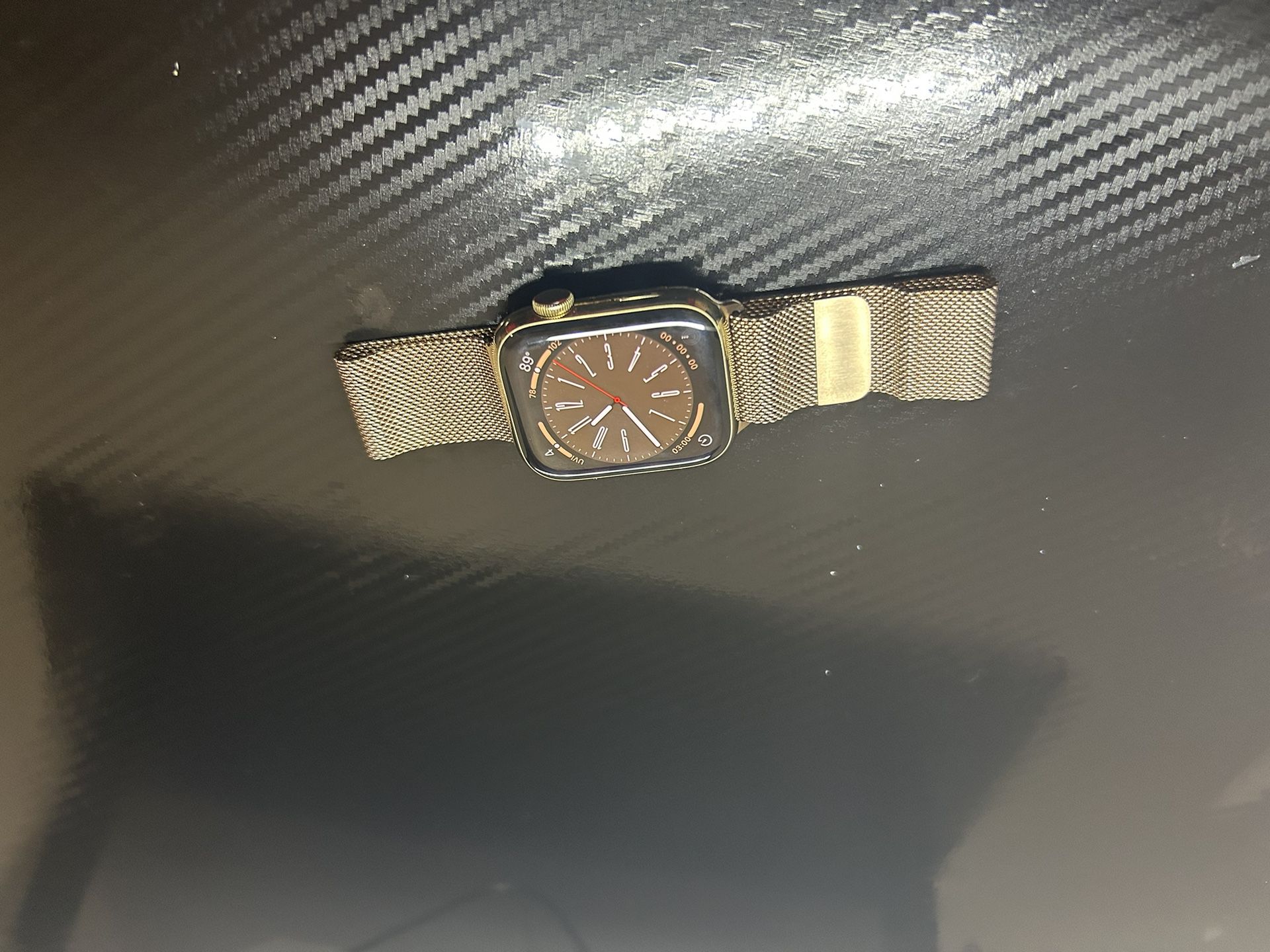 Apple Watch Series 7 Stainless Steel, Gold Milanese Loop