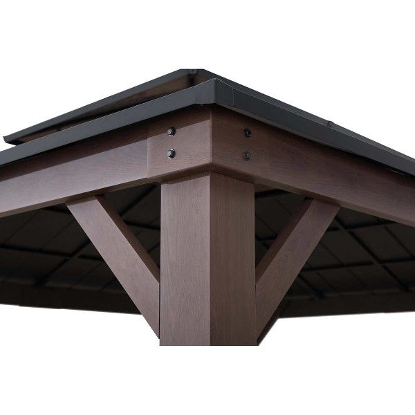 12x14 Gazebo Sunjoy Fenwick 12ft x 14ft Black Metal Rectangle