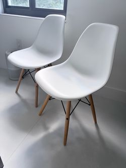 White Shell Chairs Set of 2