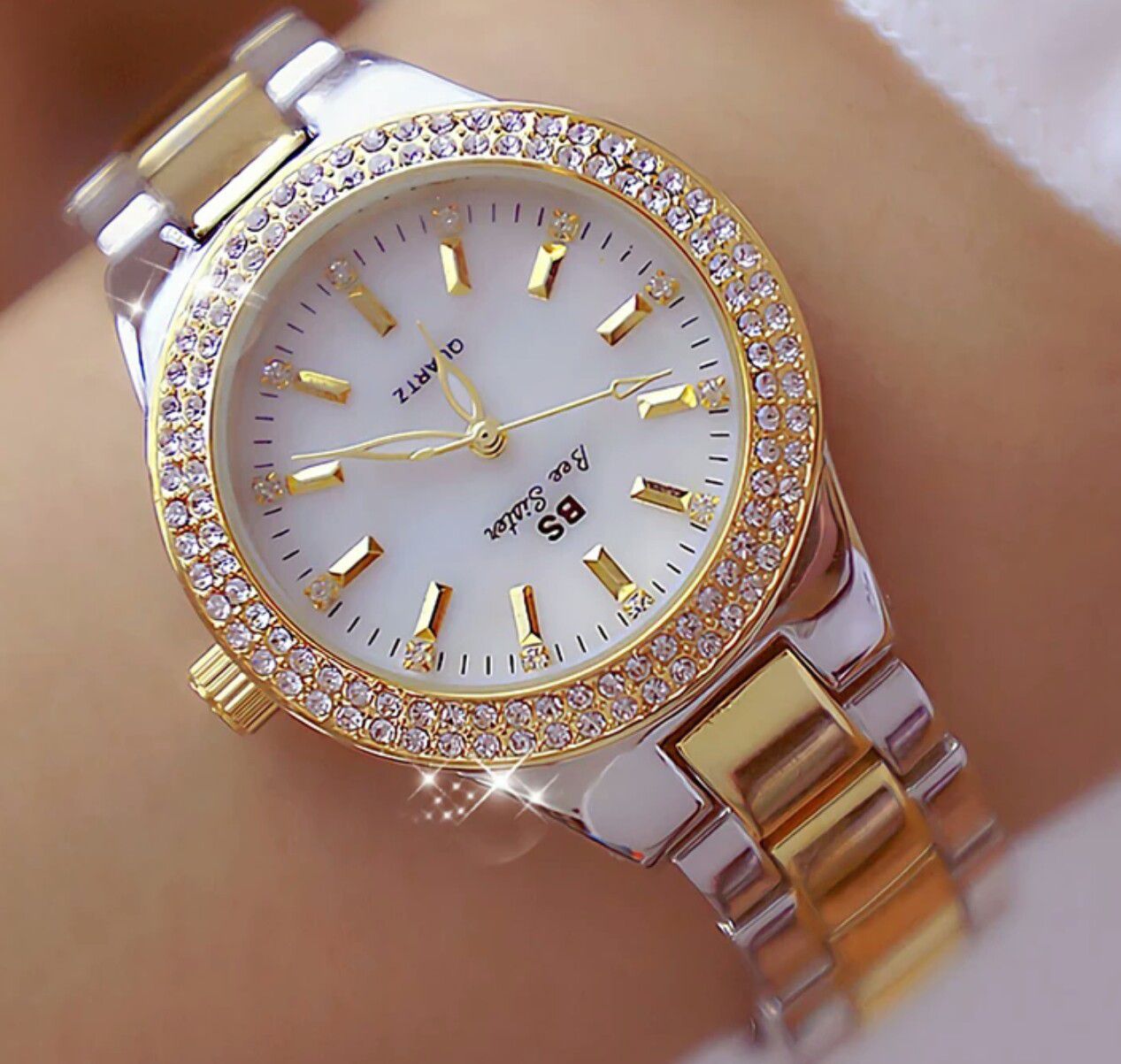 Women's Crystal Diamond Watch, Stainless Steel