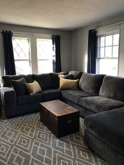 Smoke Dark Brown Sectional -Couch