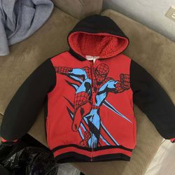 Spiderman Hoodie Sherpa Size 7 Boys