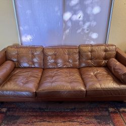 Brown Leather Couch 