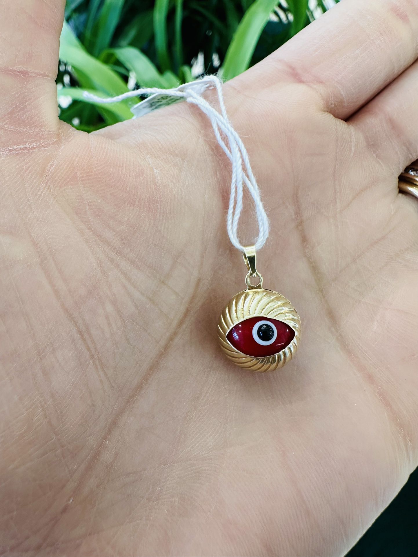 10k Red Evil Eye Charm 