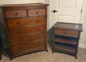 Pier One Rattan Chest of Drawers and Nightstand