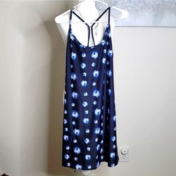 NEW Navy Blue Floral Activewear Dress w/ Attached Shorts
