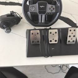 Racing Simulator Kit Including Steering Wheel Shifter And Pedals