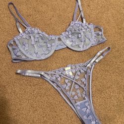 New Large Sheer Bra Panty Lingerie Set