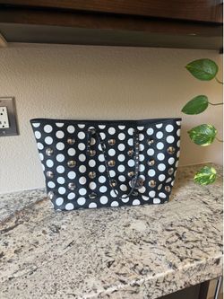 Michael Kors Jet Set Silver Studded Black and White Polka Dot Tote Bag
