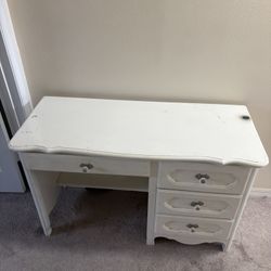 White Solid Wood Desk